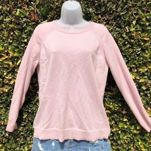 Lululemon pink sweater with lace up back, Size 8